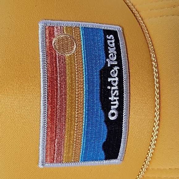 OTX Outside Texas TX Foam Trucker Baseball Dad Hat Cap Snap Back Patch Yellow - Picture 4 of 8